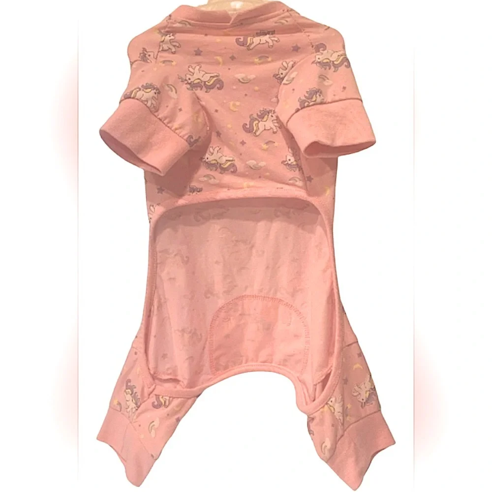 Pet Dog Pre-Owned Pink Dog Unicorn Jumpsuit Size Medium.